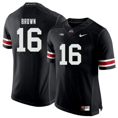 Men's Ohio State Buckeyes #16 Cameron Brown Black Nike NCAA College Football Jersey Athletic WYJ5644DF